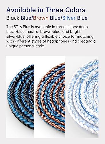 keephifi 6ft IEM Cable 2 Pin 3.5mm, KBEAR ST16-Plus 2m Upgrade 16-Strand Headphone Extension Cable, Silver-Plated Earbuds Wire for Truthear Hexa/Zero, Simgot EW100P, Moondrop blessing2 - color: BlackBlue, style: 3.5 2PIN
