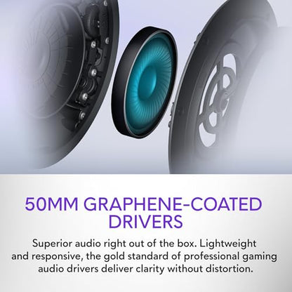 Alienware Pro Wireless Gaming Headset, ANC | 2.4GHz Radio, 50mm Graphene Drivers, Hi‑Res Audio, 20Hz‑40kHz, Transparency Mode, Dark Side of the Moon - color: Dark Side of the Moon