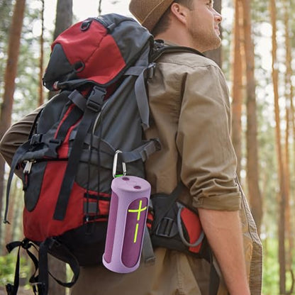 Travel Carrying Silicone Case for Ultimate Ears Boom 4 Portable Bluetooth Speaker,Protective Silicone Cover for UE Ultimate Ears Boom 4 Speaker (Light Purple) - color: Light Purple