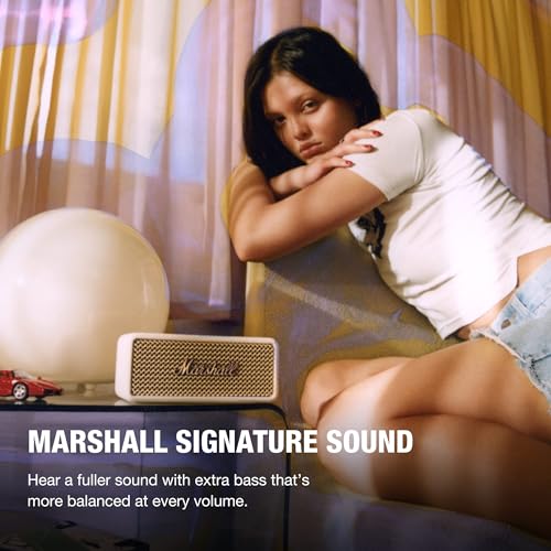 Marshall Emberton III Portable Bluetooth Speaker - Rugged Waterproof/Dust-Proof Design | Loud Stereo Sound, Deep Bass | Compact and Wireless for Travel and Outdoors - Cream - color: Cream