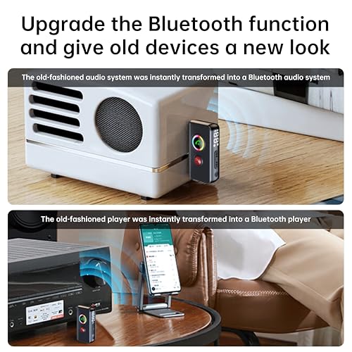 Bluetooth 5.4 Transmitter and Receiver 2 in 1 - Wireless Audio Adapter with 3.5 mm AUX Connector for in-car use - Low-Latency Dual-Mode, hi-fi Stereo, Plug and Play