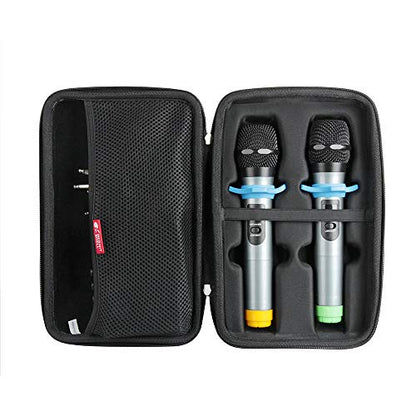 Hermitshell Hard Travel Case for Fifine UHF Dual Channel Wireless Handheld Microphone System-K036