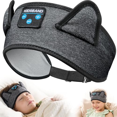 Kids Headphones, Bluetooth Headphones Adjustable Headband for Kids, Wireless and Wired Playback 3.5 MM Jack for School, Kids Headset for Girls Boys, Kindle Tablet Cellphones Airplane Travel Sleep - color: DarkGrey