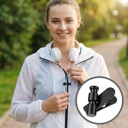6 Pack Headphone Wire Clips, Rotatable Wire Clips Cable Cord Clamp Hooks Collar Clothing Clip Earphone Winder Earbud Cable Clip Clamp Hooks to Keep Microphone Cord for 2-4mmDiameter Round