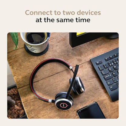 Jabra Evolve 65 SE Mono Wireless Headset - Bluetooth Headset with Noise-Cancelling Microphone, Long-Lasting Battery, and Dual Connectivity - MS Teams Certified, Works with All Other Platforms - Black - size: MS Teams, style: Mono