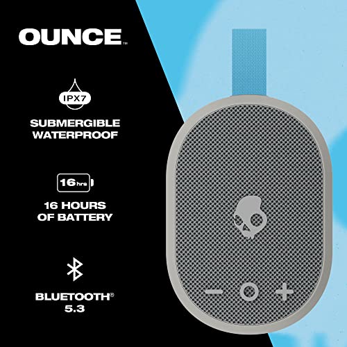Skullcandy Ounce Wireless Bluetooth Speaker - IPX7 Waterproof Mini Portable Speaker with 16 Hour Battery, Downward Firing Passive Radiator, and Ballistic Nylon Carry Strap