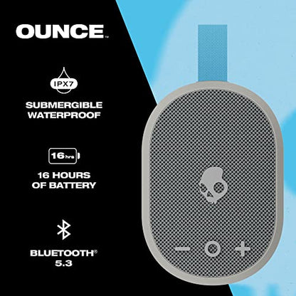 Skullcandy Ounce Wireless Bluetooth Speaker - IPX7 Waterproof Mini Portable Speaker with 16 Hour Battery, Downward Firing Passive Radiator, and Ballistic Nylon Carry Strap