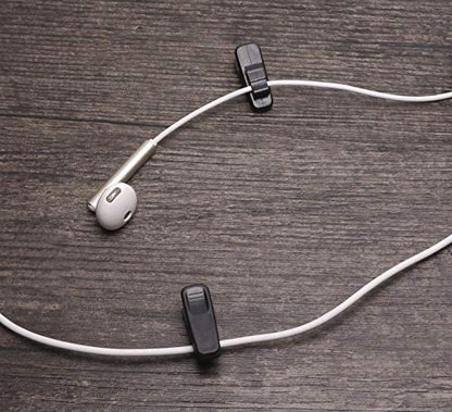 Mini Skater 1 Inch Length Small Earphone Wire Clips Headphone Mount Cable Clothing Clip Earbud Clip to Keep Earphone/Microphone Cord in Place for 1.5mm Wires Diameter Round Wire Earphones,4Pcs (Black)