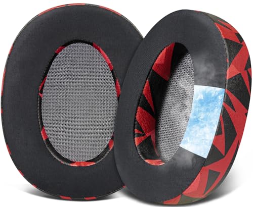 SOULWIT Cooling Gel Replacement Earpads Cushions for Sony WH-H900N (h.Ear on 2) & MDR 100ABN (h.Ear on) Noise Canceling Over-Ear Headphones, Ear Pads with Noise Isolation Foam - Red Storm - color: Cooling Gel - Red Storm