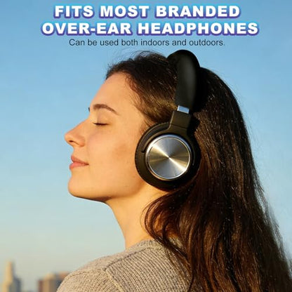 4 Pcs Replacement Headphone Headband Cover(Fits 2 Inch) - Universal Leather Headband Cover Cushion Protector for Large Sized Most Headsets, Black - size: 2"