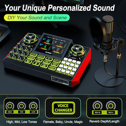TENLAMP G9 Audio Mixer Bundle with Microphone for Streaming & Karaoke | Easy streaming with noise reduction, voice effects, auto-tune and Bluetooth audio for karaoke, gaming and live content.