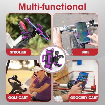 Crescendo CR-30 SlimClip Mic Stand Phone Holder, iPhone Clamp Mount, Pole Phone Mount, Microphone, Music or Drum Stand, Mic/Phone Clip - for iPhone, Samsung Galaxy, Pixel, Any Smartphone (Purple) - color: Purple