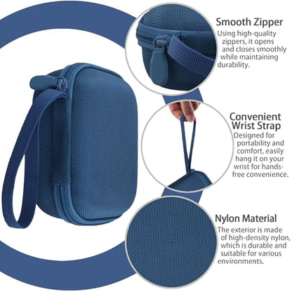 for Bose New SoundLink Micro 2nd Gen Speaker Protective Case, Twilight Blue | EVA Hard Shell, Soft Velvet Lining, Durable Wrist Strap, Portable Travel Bag with Carabiner, Mesh Accessory Pocket - color: Dark Blue Case