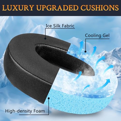 SOULWIT Earpads for ATH M50X/M40X, HyperX Cloud 2/3/Alpha, MDR-7506, Arctis 7/9/5/Nova 7/Pro Wired, G Pro X, Sennheiser HD280, Razer Kaira/Barracuda/Kraken Series, Turtle Beach Stealth,Cooling Gel-B - color: Black