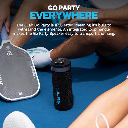 JLab, Go Party, Portable Bluetooth Speaker, Waterproof RGB LED, Midnight Black - color: Midnight Black