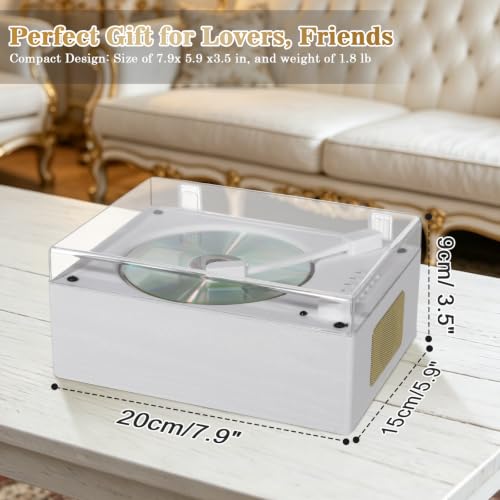 CD Player with Bluetooth 5.3, Wood Grain CD Player for Home, Retro Desktop Music Player, Dual HI-FI Speakers with Remote Control | Wood Grain CD Player for Home, Retro Desktop Music Player, Dual HI-FI Speakers with Remote Control - color: Walnut Wood Grai
