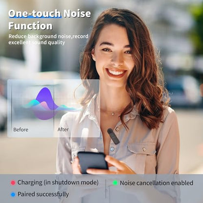BOYA BY-V4U Wireless Lavalier Microphone for iPhone 15/16 Series, Mini Microphone 200m Range, 18h Battery Life with Noise Cancellation, Compatible for Video Recording, Podcasts, Interviews - style: 4 Channel