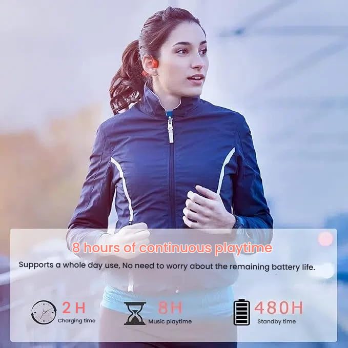 Bone Conduction Headphones Bluetooth5.0 Wireless Headset Open Ear SweatProof Sports Headphones for Workouts Running Walking Cycling Fitness Fishing Yoga-Yellow - color: Red