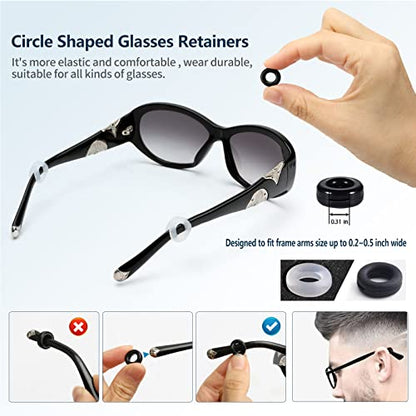 KAJUDA 16 Pairs Glasses Ear Grip, Anti Slip Eyeglass Holder, Silicone Eyewear Retainers Hook for Sunglasses, Sports, Study