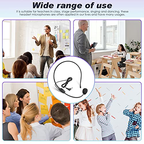 Boao 4 Pcs Headset Microphone Flexible Boom for Voice Amplifier Teachers | Hands-free Flexible Boom, 3.5mm Plug for Voice Amplifiers, Ideal for Speakers Singers Dancers Coaches Presentations