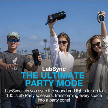 JLab, JBuds Party, Portable Bluetooth Speaker, Waterproof Outdoor Speaker, RGB Lighting, Multi-Speaker Connect, Mulberry - color: Mulberry
