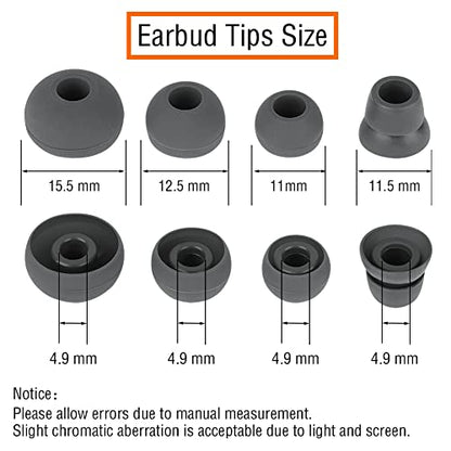 4 Pairs Silicone Ear Tips Earbuds Replacement Tips Earbuds Cap Eartips Tips Compatible with Powerbeats 1/2/3 Wireless Beats by Dre Headphones - color: Asphalt ash