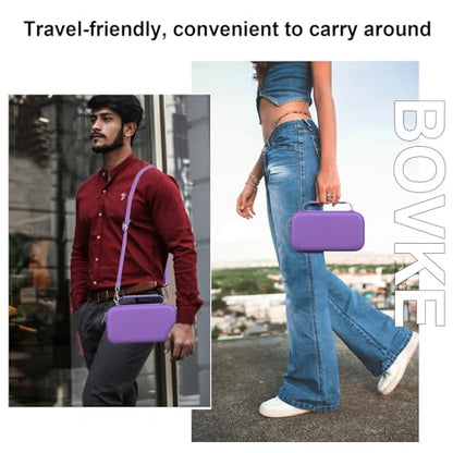 BOVKE Hard Travel Speaker Case for Bose New SoundLink Flex Speaker (2nd Gen) / Bose SoundLink Flex Bluetooth Portable Speaker, Extra Mesh Pocket for Bose Charger, Cables, Purple (W/Shoulder Strap) - color: Purple 2