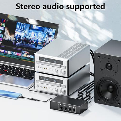 4-Way RCA L/R & 3.5mm Stereo Audio Splitter 1 in 4 Out