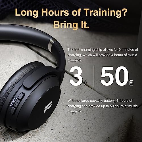 Bluetooth Headphones, Premium Active Noise Cancelling Wireless Headphones Over Ear, 50H Playtime, Hi-Res Audio, Deep Bass, Memory Foam Ear Cups for Travel, Home Office | Hi-Res, cVc 8.0 Noise Canceling Mics, ANC, Deep Bass, 3.5mm Cable, Foldable Carry Cas