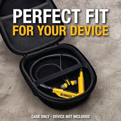 DEWALT Heavy Duty Protective Headphone Case for Neckband Earbuds | Lightweight w/EVA Earphone Hard Shell Case, Headset Travel Carry Shockproof, Water-Resistant, Soft Interior & Accessory