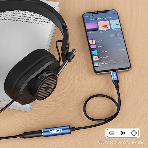 USB Type C to 1/4 Headphone Adapter 6.35mm Female to USB C Adapter | Stereo TRS 1/4 Female to USB C Aux Audio Jack Adapter for Amplifier, Mixer, Home Theater, Phone, Laptop, 6.35mm Headphone - style: USB-C Male to 1/4 Female