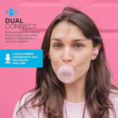 JLab Go Air Pop+, True Wireless Earbuds, Bluetooth Earbuds with Microphone, Dual Connect, EQ3 Sound, Pink - color: Pink, style: Pop+