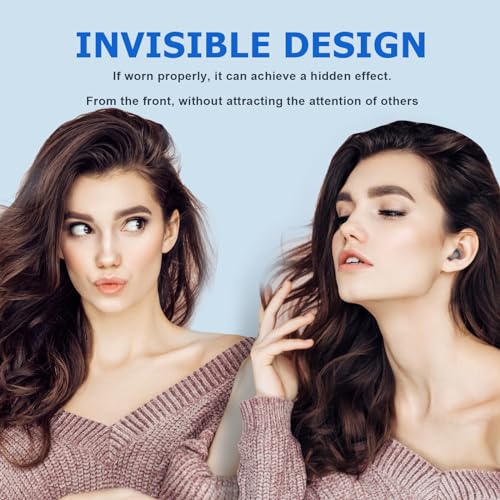 Xmenha Wireless Mini Invisible Earbuds - Hidden for Work, Bluetooth Micro Tiny Earbuds for Small Ears, Discreet Low Profile Spy Earpiece - color: Black