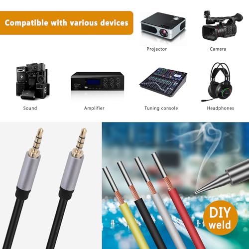 HIEbee Replacement 3.5mm 1/8" TRRS Stereo Male Plug to Bare Wire Open End Audio Cable for Headphone Headset Earphone