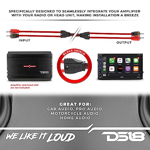 DS18 R3 Ultra Flex RCA Male to 2-Male RCA Cable, Y Splitter Design, (3 Feet) - size: 3 Feet