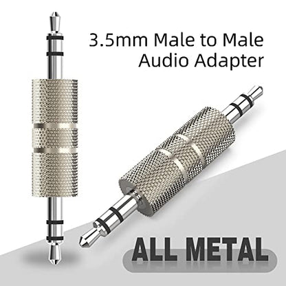 2.5mm to 3.5mm Adapter and 3.5mm to 2.5mm Adapter Male to Female Stereo Audio Connector, 3.5 to 3.5 (1/8") TRS Stereo Aux Converter Gold Plated Compatible for Smartphones, Mic (3-in-1 Pack)