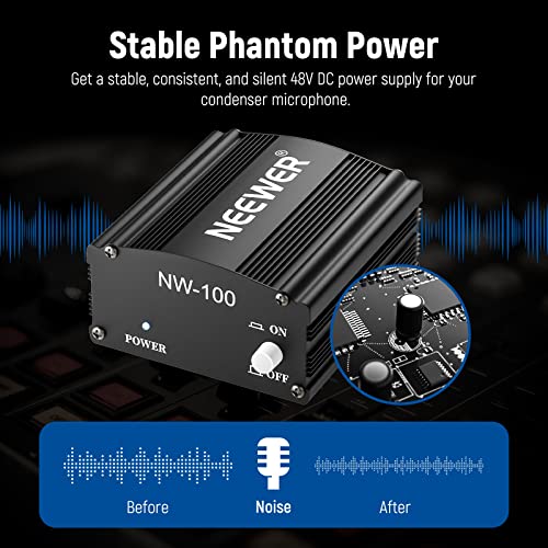 NEEWER 1-Channel 48V Phantom Power Supply with Adapter - style: NW-100