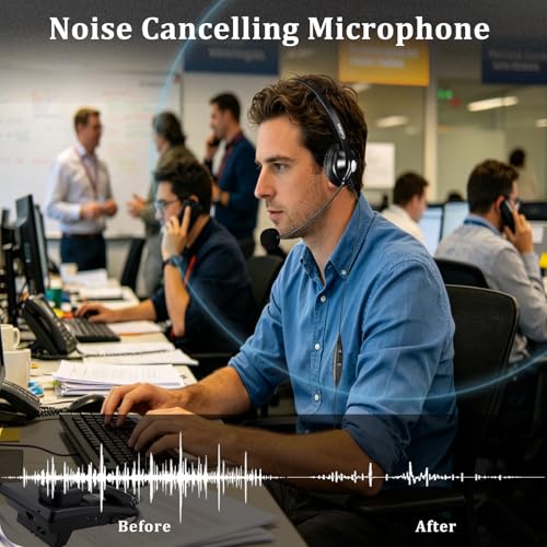 Callez Mono Phone Headset for Cisco IP Phones 7821 7841 7945 7962 7965 7975 | Corded Telephone Headset with Noise Cancelling Mic, Mute Switch, RJ9 Headphone Work for Cisco IP Phones 8811 8841 8845 8851