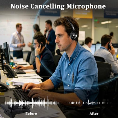Callez Mono Phone Headset for Cisco IP Phones 7821 7841 7945 7962 7965 7975 | Corded Telephone Headset with Noise Cancelling Mic, Mute Switch, RJ9 Headphone Work for Cisco IP Phones 8811 8841 8845 8851