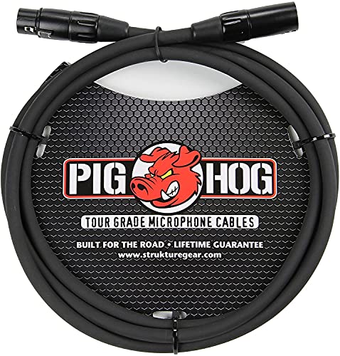 Pig Hog PHM6 High Performance 8mm XLR Microphone Cable, 6 Feet | 8mm XLR cable with 6ft length and stress relief for recording, touring and live sound - size: 6 ft