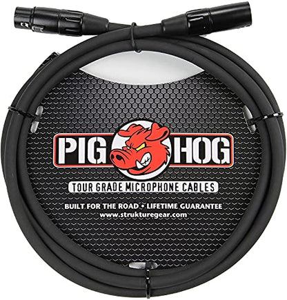 Pig Hog PHM6 High Performance 8mm XLR Microphone Cable, 6 Feet | 8mm XLR cable with 6ft length and stress relief for recording, touring and live sound - size: 6 ft