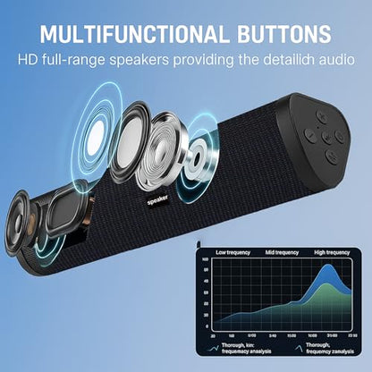 Portable Bluetooth Speaker Home Wireless Sound Bar, Home Theater Speaker System Compatible for PC, Laptop, Smartphones (Black)