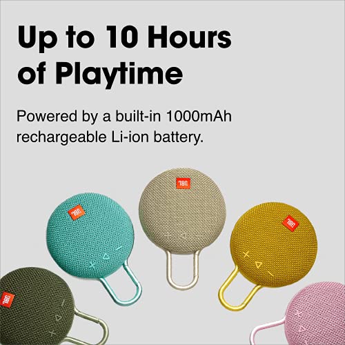 JBL Clip 3, Fiesta Red - Waterproof, Durable & Portable Bluetooth Speaker - Up to 10 Hours of Play - Includes Noise-Cancelling Speakerphone & Wireless Streaming - color: Red