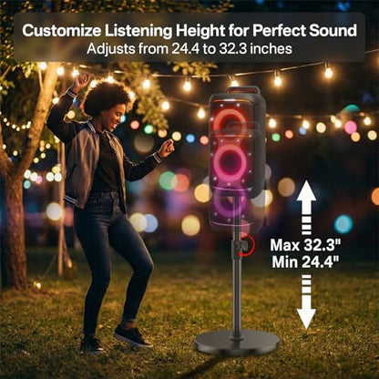 Floor Speaker Stand for JBL PartyBox 520 Stand, Adjustable Height 24.4"-32.3", Heavy Duty Surround Speaker Stands for JBL PartyBox Stand with Reinforced Base, Supports Up to 57 Lbs, 1 Pack - size: For PartyBox 520