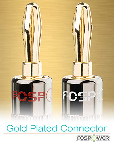 FosPower Banana Plugs 2 Pairs / 4 pcs, Closed Screw 24K Gold Plated Banana Speaker Plug Connectors for Speaker Wire, Wall Plate, Home Theater, Audio/Video Receiver, Amplifiers and Sound Systems - size: 2 Pairs / 4 pcs