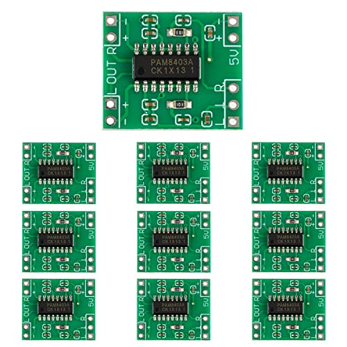PAM8403 Ultra Mini Digital Power Amplifier Board 2×3W Class D 2.5-5V Input can be Powered by USB(Pack of 10 pcs)