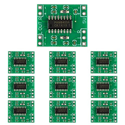 PAM8403 Ultra Mini Digital Power Amplifier Board 2×3W Class D 2.5-5V Input can be Powered by USB(Pack of 10 pcs)