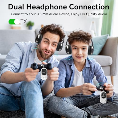 Airplane Bluetooth 5.3 Transmitter Receiver Adapter, Supports 2 AirPods or Headphones with aptX Low Latency, 3.5mm AUX Jack Wireless Audio Transmitter for Planes, Airline, Travel, TV (White)