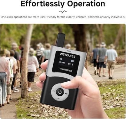 Retekess T130U(4nd Gen T130)Tour Guide System,Tour Guide Headsets(4TX 60RX) | for Tourist Groups, U-Band Digital Mode, 60-Slot Charge Case, 200M, 40H, One-Key Operation, Wireless Connection - style: 4-60