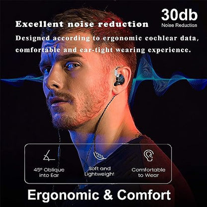 DX2 in-Ear Earphone HiFi in-Ear Earphone Earbud with New 10mm Composite Magnetic Dynamic Driver in Ear Monitor Earbuds with Detachable C Pin 0.75MM Cable (Purple,with Mic) … - color: Purple, size: With Mic